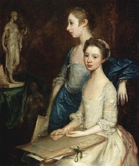 Portrat von Molly und Peggy mit Zeichenutensilien, Thomas Gainsborough